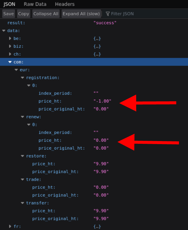 Infomaniak pricing API WTF